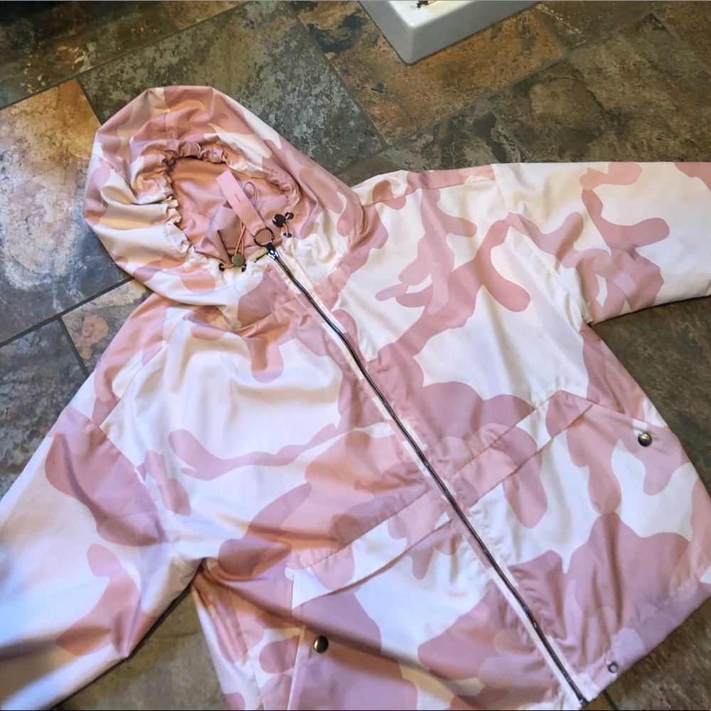 Pink and White Camo Windbreaker